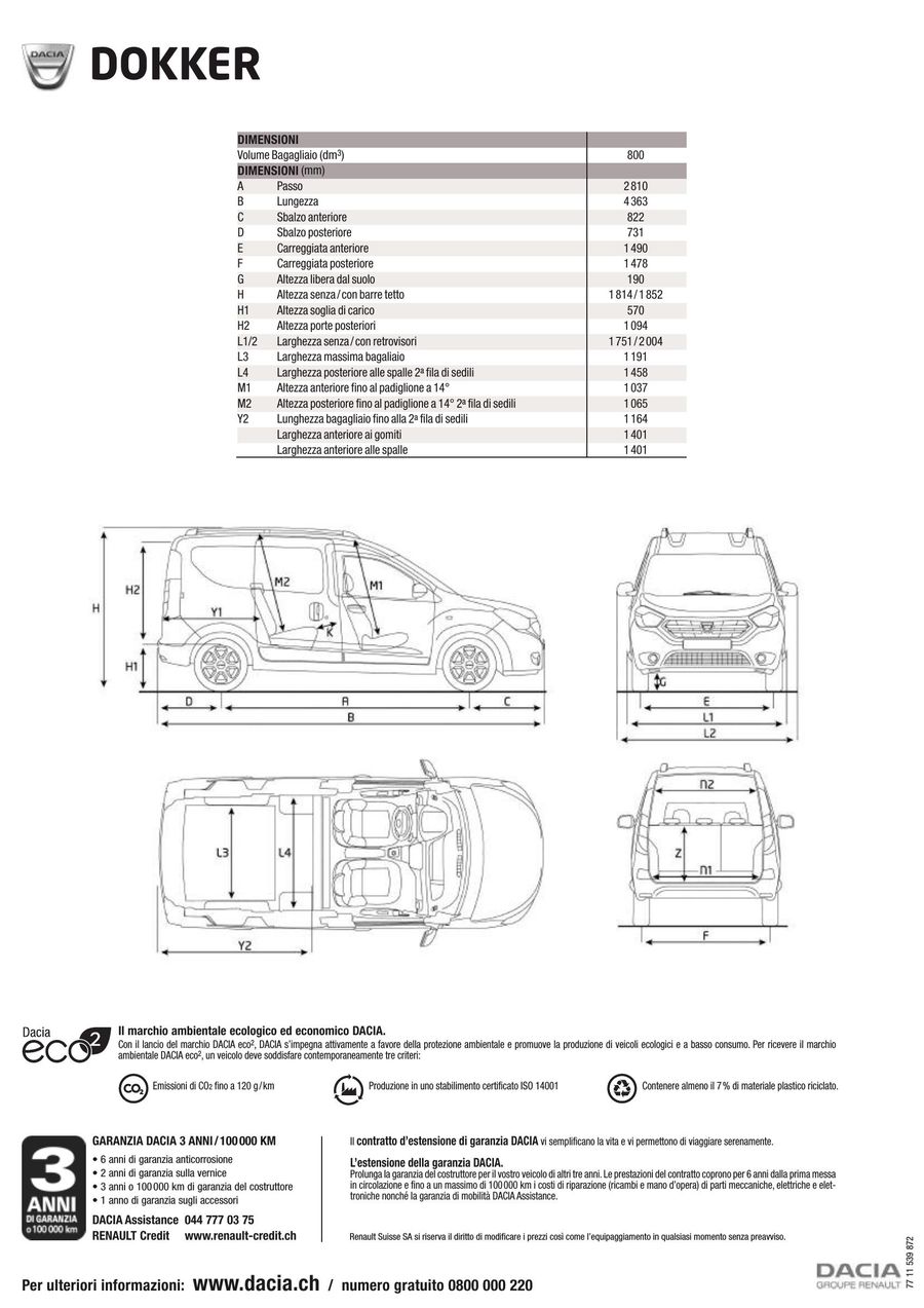 Dokker Listino Prezzi 2014 Italienisch Von Dacia Schweiz