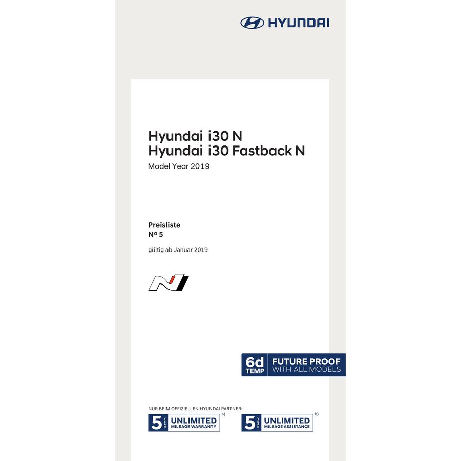 Hyundai I30 N Preisliste 19 Von Hyundai Suisse Ag