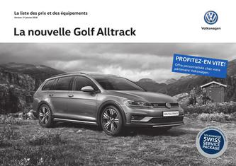 La liste des prix Golf Alltrack janvier 2018 (Französisch)