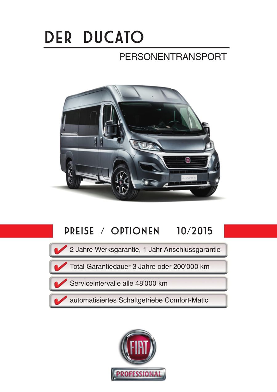 Ducato Personentransport Preisliste 2015 Von Fiat Auto Suisse Sa