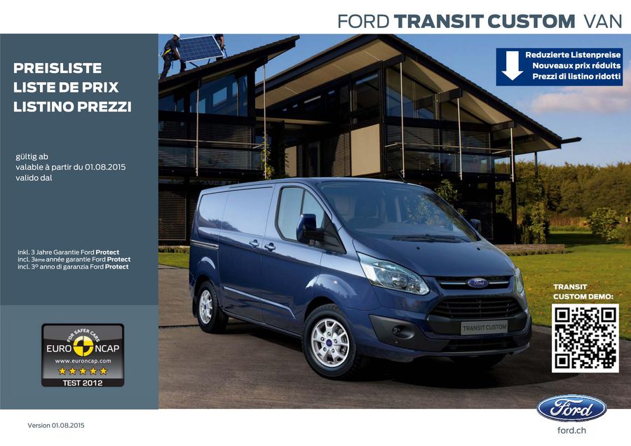 Transit Custom Van Preisliste 2016 Von Ford Motor Company Switzerland Sa