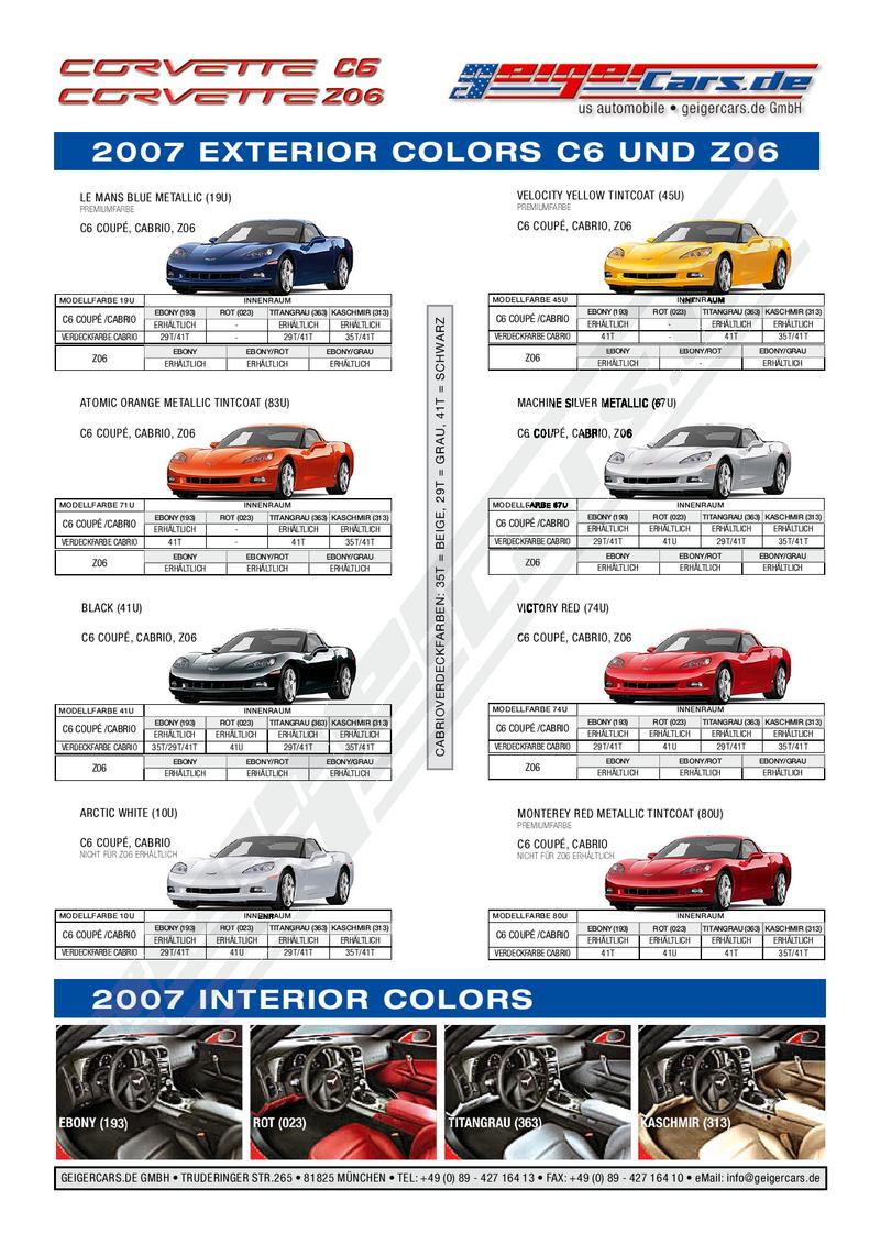 Seite 4 Von Corvette C6 Corvette Z06 Austattungs Und