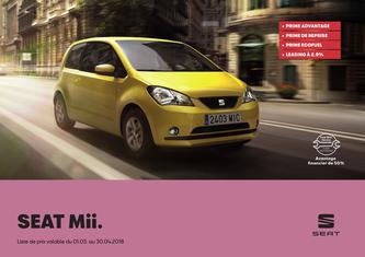 Seat Mii Liste de prix 01.03. au 30.04.2018 (Französisch)