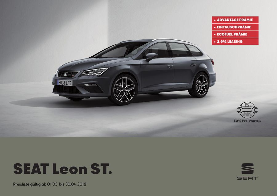 Seat Leon St Preisliste Gultig Ab 01 03 Bis 30 04 2018 Von Seat Schweiz Amag