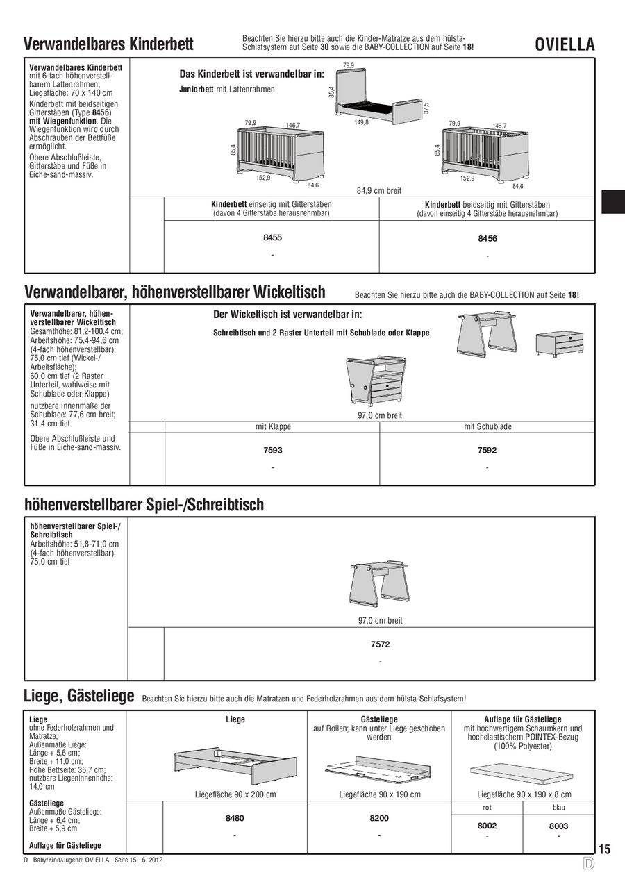 Oviella Artikelliste 2012 Von Hulsta