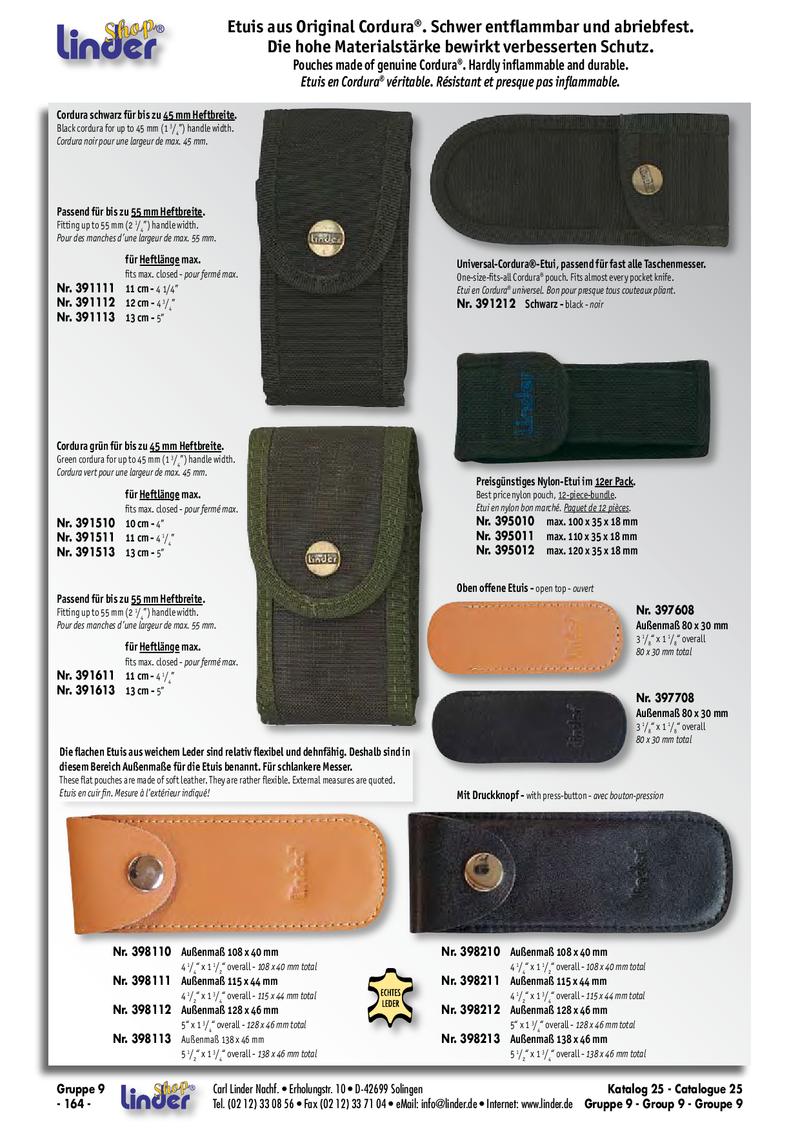 Linder Cordura-Taschenmesser-Etui Jagdgr/ün 13 cm