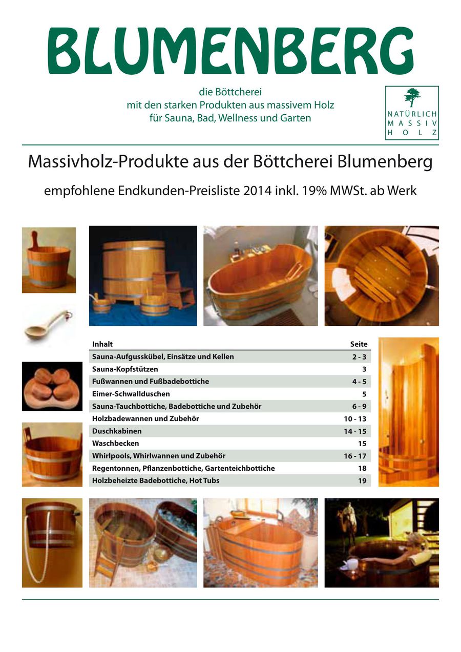 Blumenberg Saunatauchbecken Holzbadewanne Holzdusche Holzwaschbecken Von Wellnessausstatter Ug Haftungsbeschrankt