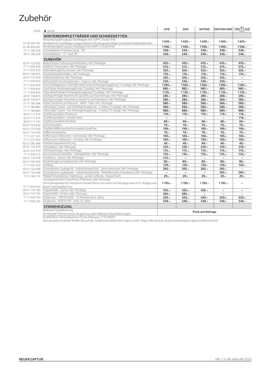 neuer captur preisliste 2019 von renault