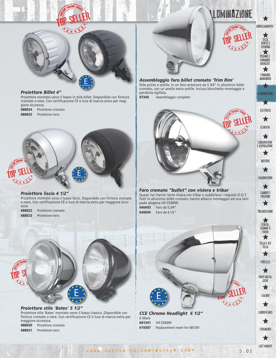 richiede lampadina H4 Per fanale da 5 3//4 unit/à 12V H4 Parabola 5 3//4 omologata