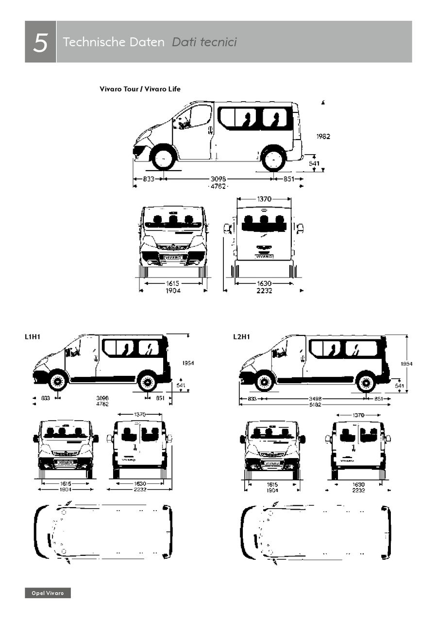 Seite 11 Von Opel Vivaro Combi Tour Life Listino Prezzi 2013 Italienisch