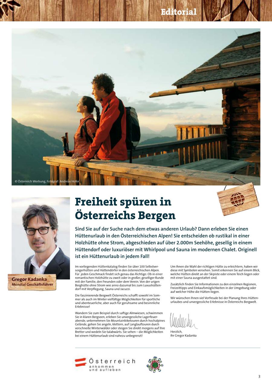 Hutten In Osterreich Gultig Von Marz 2017 Oktober 2018 Von Mondial Reisen