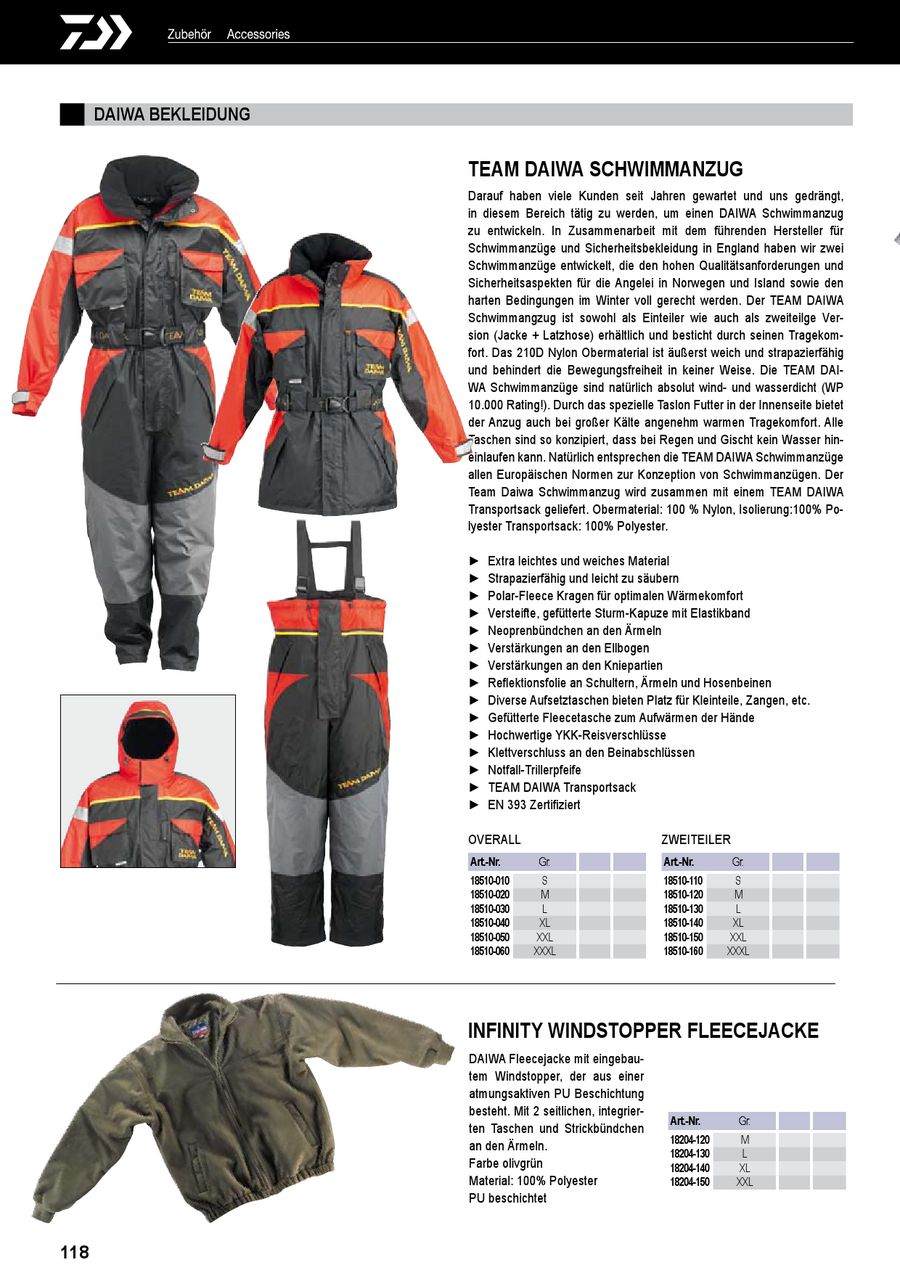 Daiwa Infinity Windstopper Fleece-Jacke von Cormoran Größe XXL