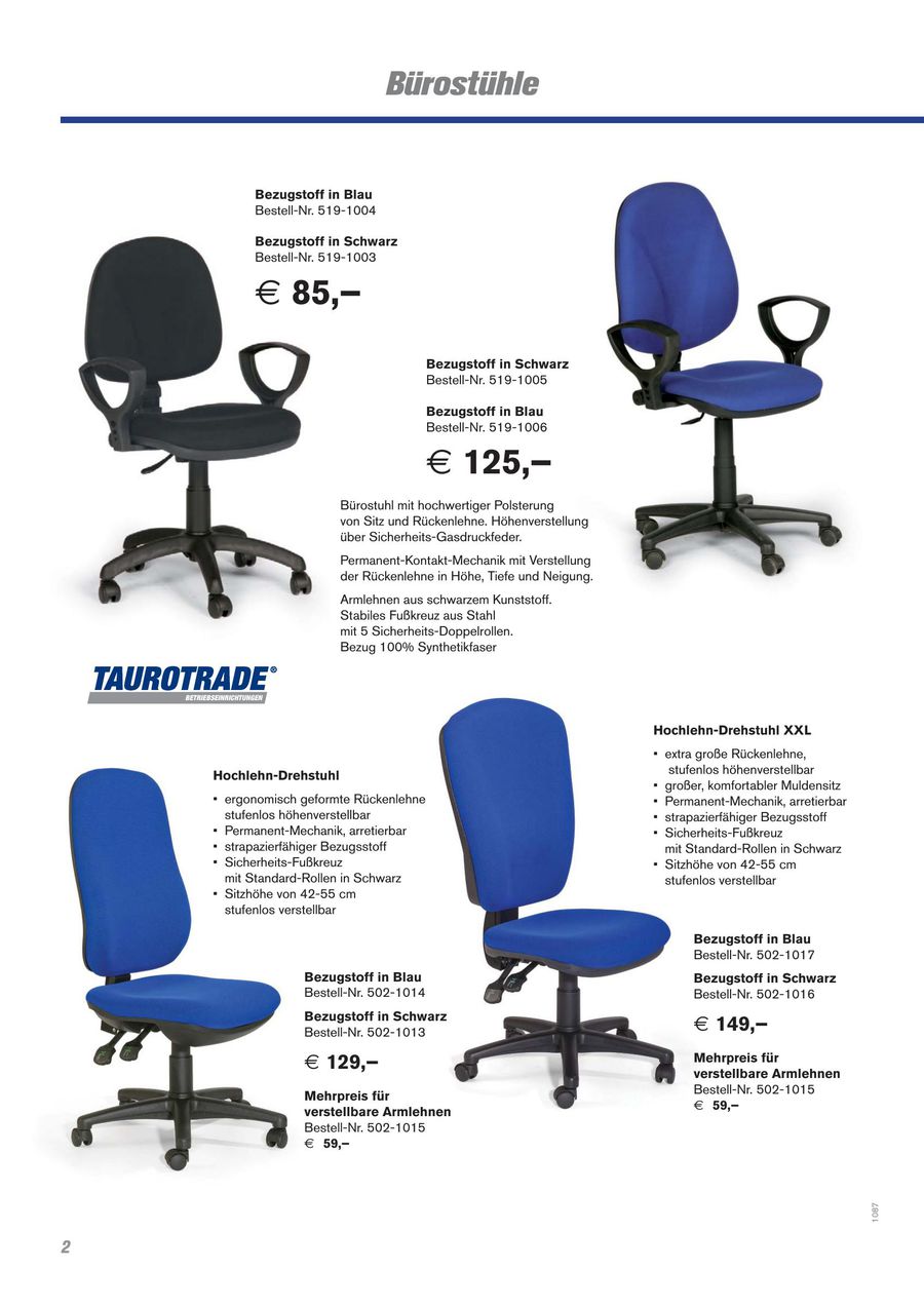 Taurotrade Büro 2015 von Protaurus Taurotrade Chefdrehstuhl Lynx Kunstleder