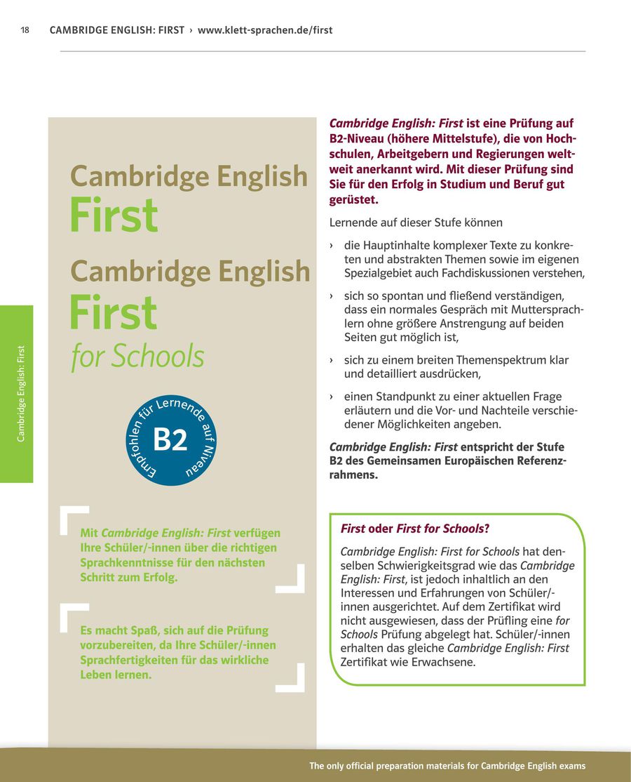 Seite 20 Von Cambridge English Zertifikate 2016