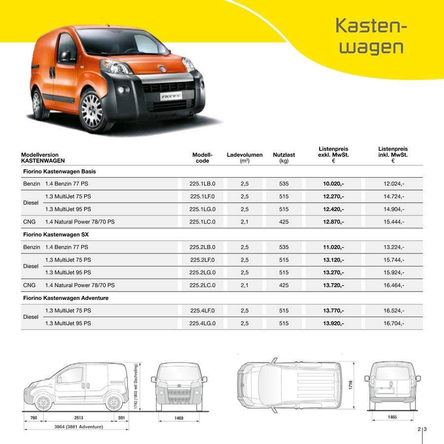 Fiat Fiorino Preisliste 2016 Von Fiat Osterreich