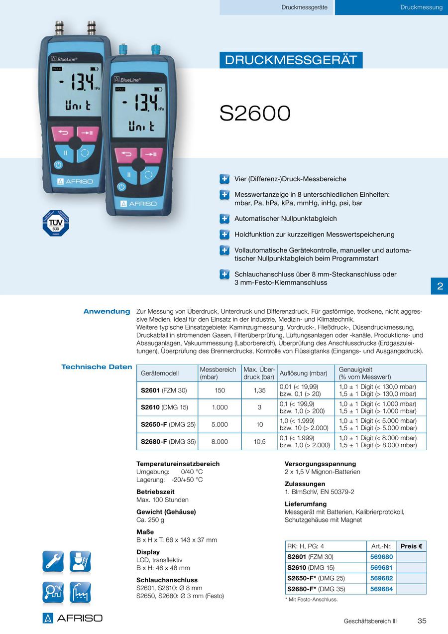 Sets Zur Kontrolle Dichtheitsprufung Und Leckageortung 2015 2016 Von Afriso Euro Index