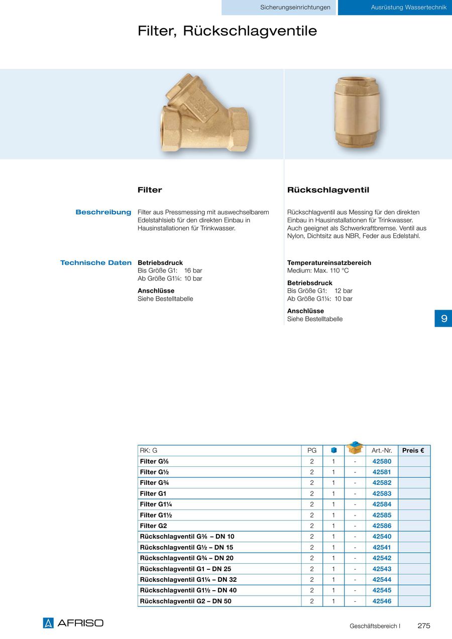 Ausrustung Fur Trinkwasserversorgung Und Regenwassernutzung 2015 2016 Von Afriso Euro Index