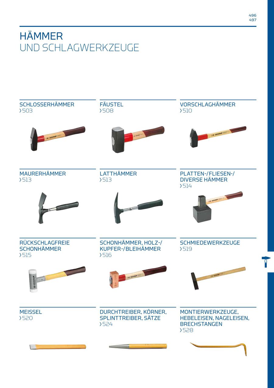 116 A GEDORE Splinttreiber-Satz 6-teilig GEDORE Schlosserhammer Rotband-Plus 500 g 600 E-500