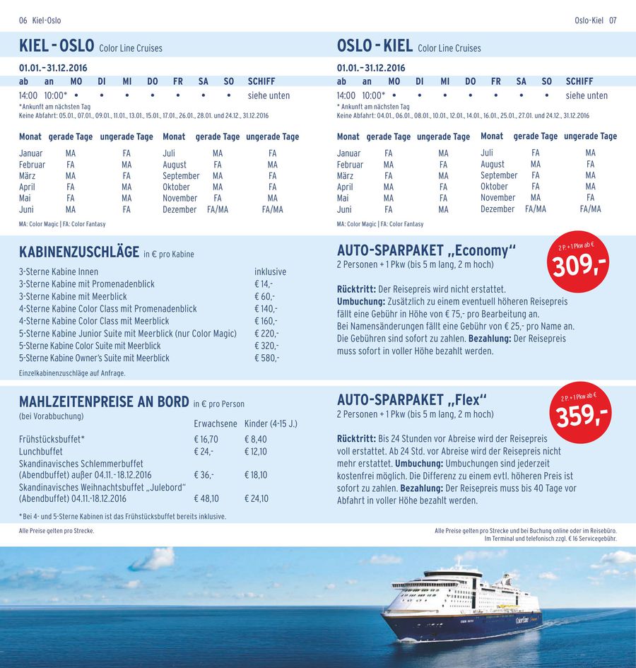 Fahrplan 2016 Von Color Line