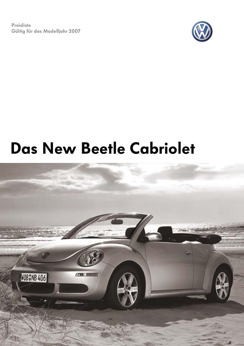 Vw New Beetle Cabriolet Preisliste 07 Von Volkswagen Deutschland
