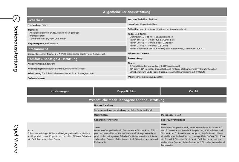Opel Vivaro Preisliste 06 Von Opel Deutschland