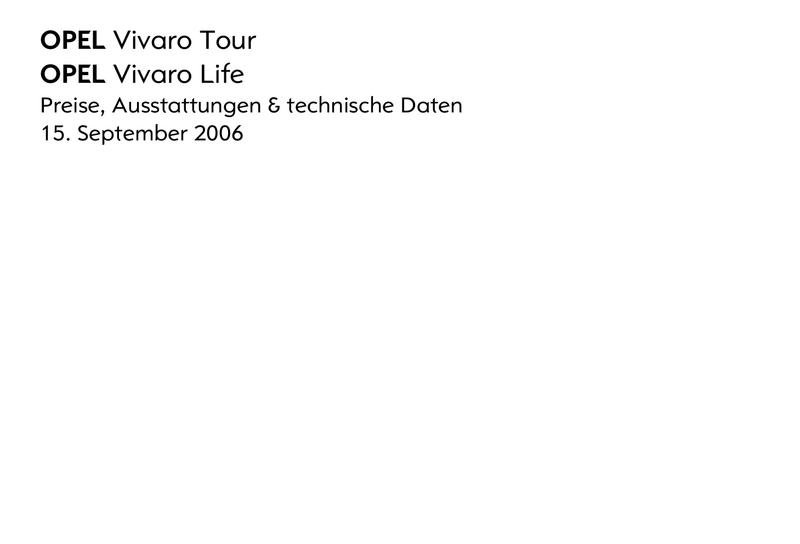 Anhangelast Vivaro In Opel Vivaro Tour Und Life Preisliste 06 Von Opel Deutschland