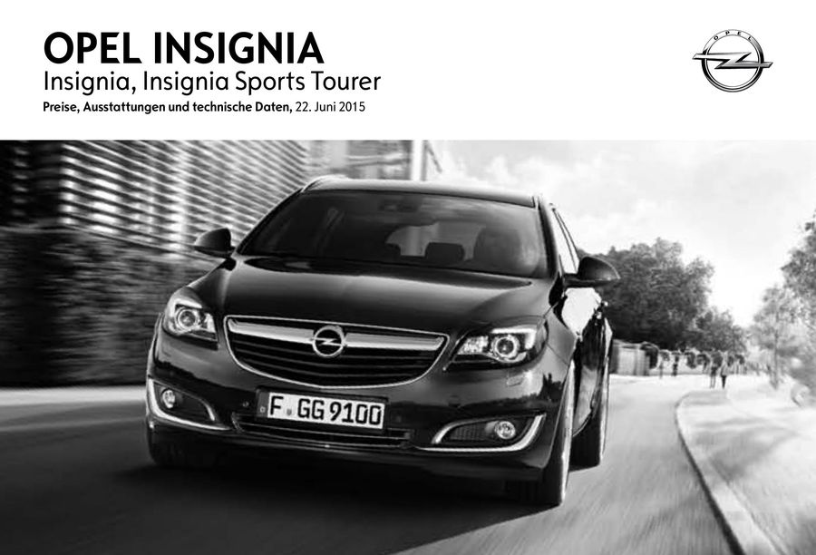 Opel Insignia Preisliste 2015 Von Opel Deutschland
