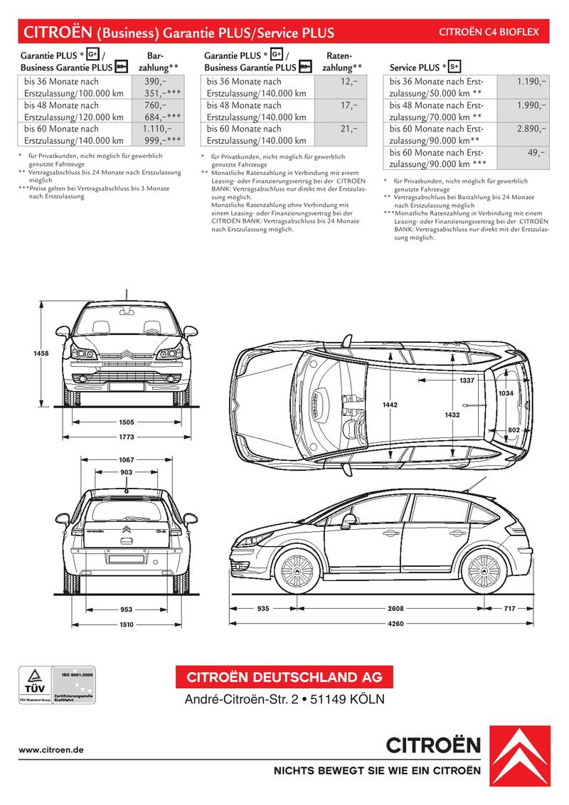 Citroen C4 Bioflex Preise Und Masse 11 September 2007 Von Citroen Deutschland