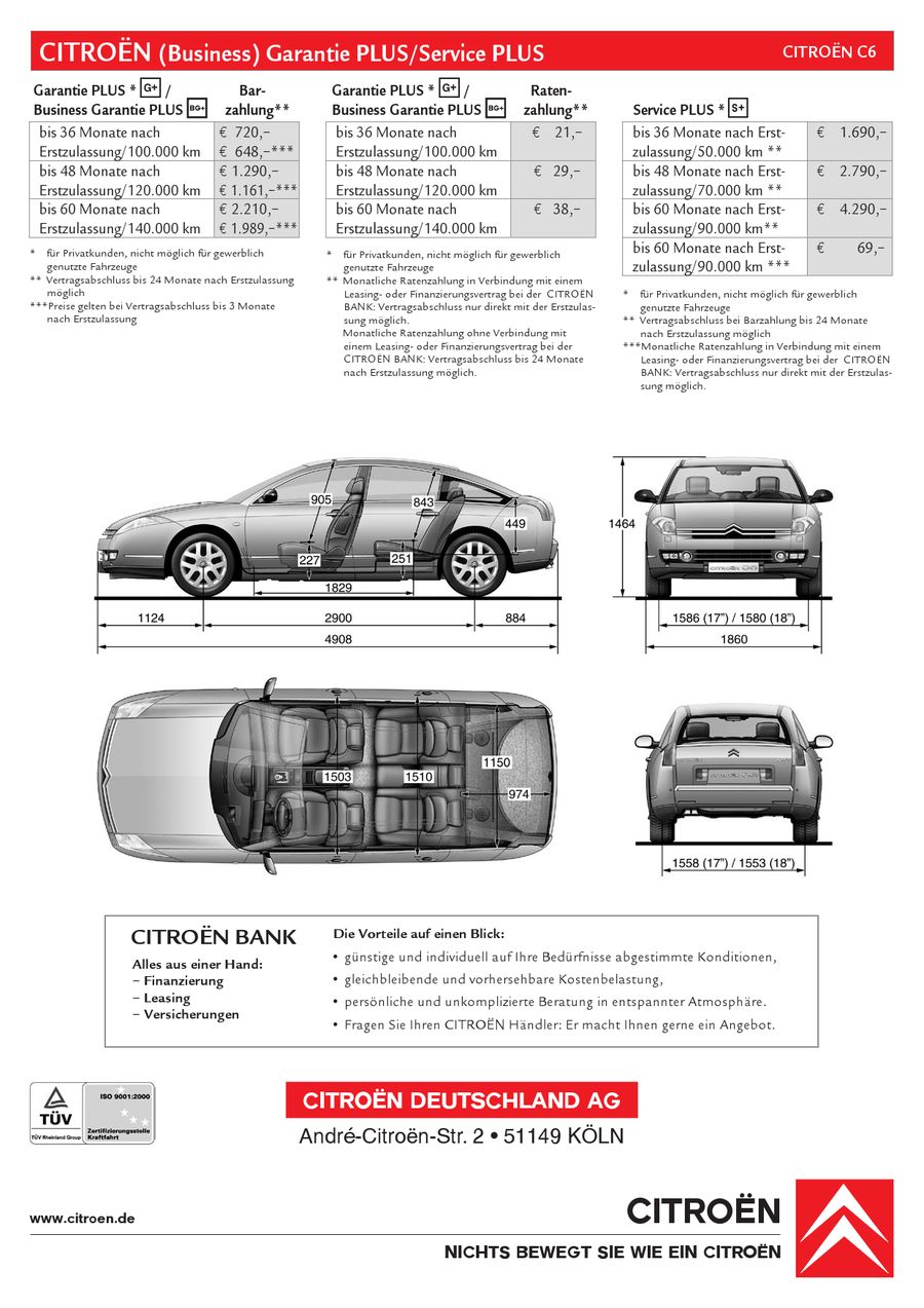 Citroen C6 Preise Und Masse 15 Marz 07 Von Citroen Deutschland