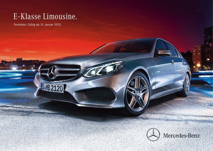 Mercedes Benz E Klasse Preisliste 2013 Von Mercedes Benz Deutschland