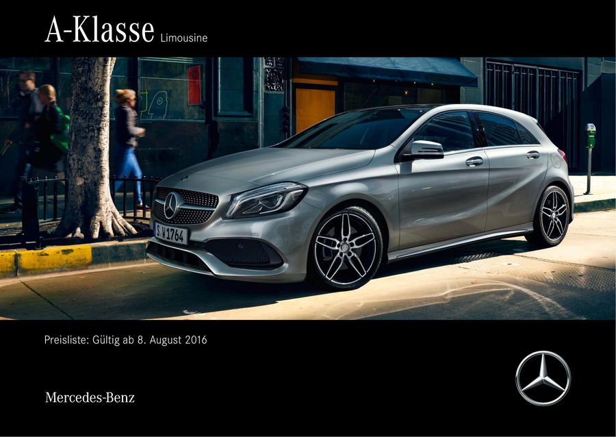 A Klasse Limousine Preisliste Gultig Ab 8 August 2016 Von Mercedes Benz Deutschland