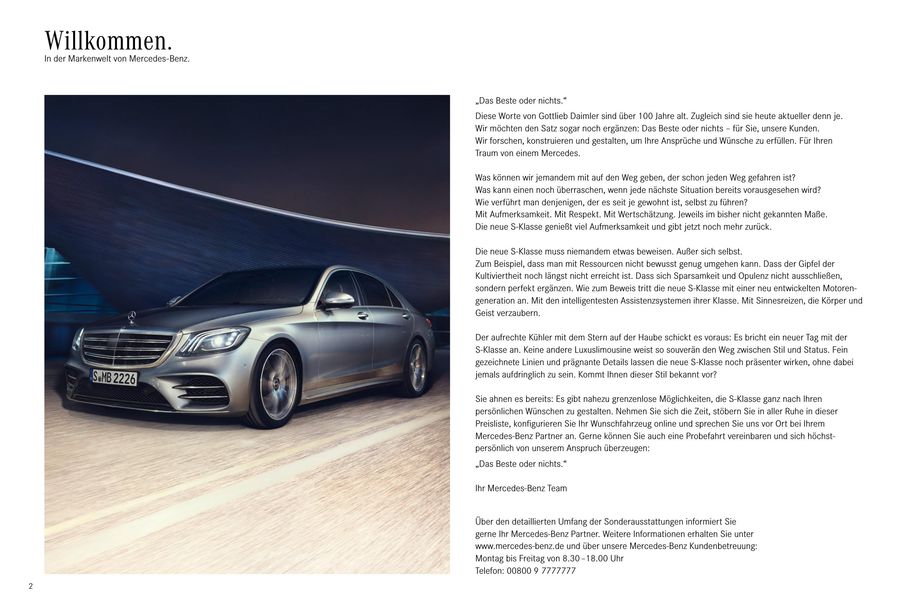 S Klasse Limousine Preisliste Oktober 2018 Von Mercedes Benz Deutschland