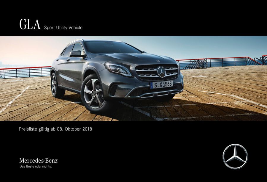 Gla Sport Utility Vehicle Preisliste Oktober 2018 Von Mercedes
