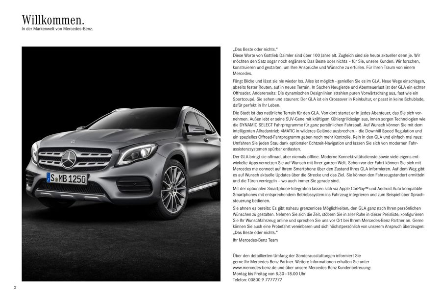 Gla Sport Utility Vehicle Preisliste Oktober 2018 Von Mercedes