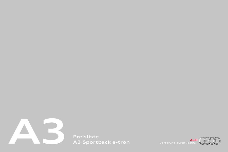 A3 Sportback E Tron Preisliste 2015 Von Audi Deutschland