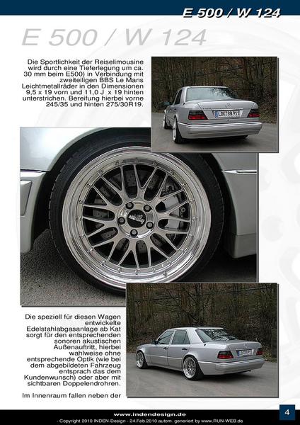 Seite 5 von Mercedes Benz E 500 W 124 Tuning 2010 von Inden Design